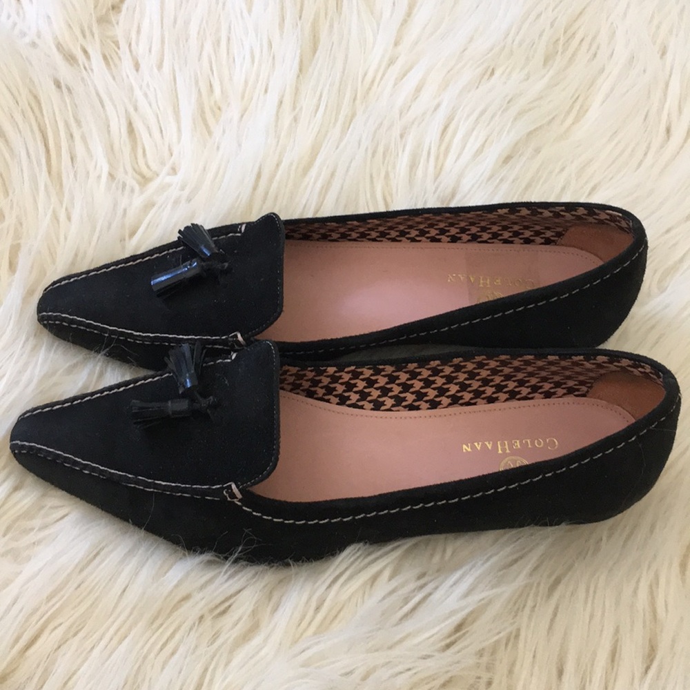 Cole Haan Black Suede Kitten Heels